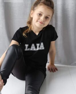 T-shirt czarny „LALA”