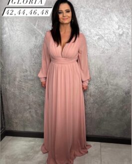 Sukienka GLORIA (plus size) brudny róż