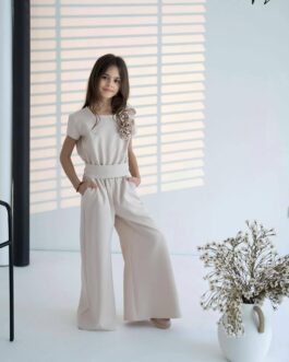 ZIP – kombinezon dziewczęcy w kolorze beżowym