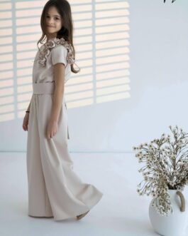 ZIP – kombinezon dziewczęcy w kolorze beżowym