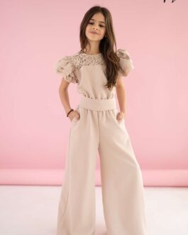 KIZ –  Beżowy kombinezon dla dziewczynki